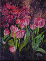 ###TULIPS
Medium: Oil on Canvas
Size: 5 x 3 x 1